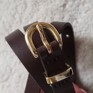 NWOT J. Crew dark brown skinny leather belt